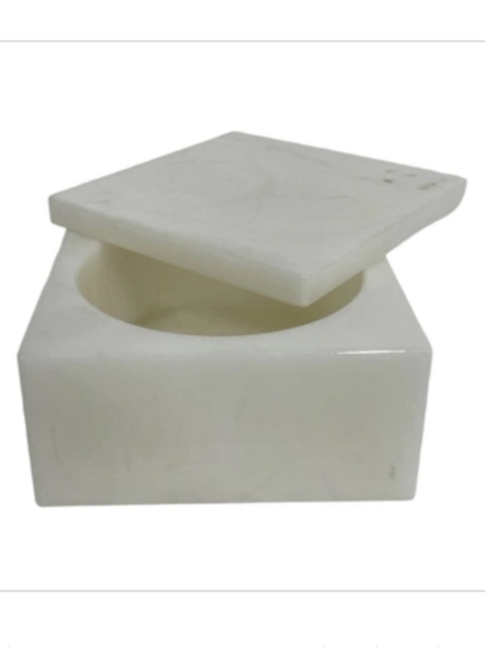 Genuine Volterra Alabaster Swivel Top Hand carved Box